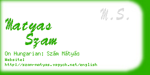 matyas szam business card
